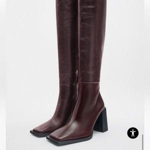 OVER THE KNEE HEELED LEATHER BOOTS